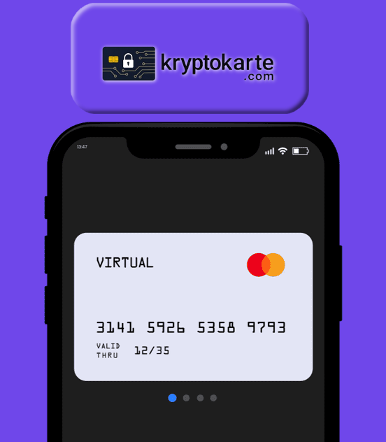 Virtual crypto debit card with no KYC verification