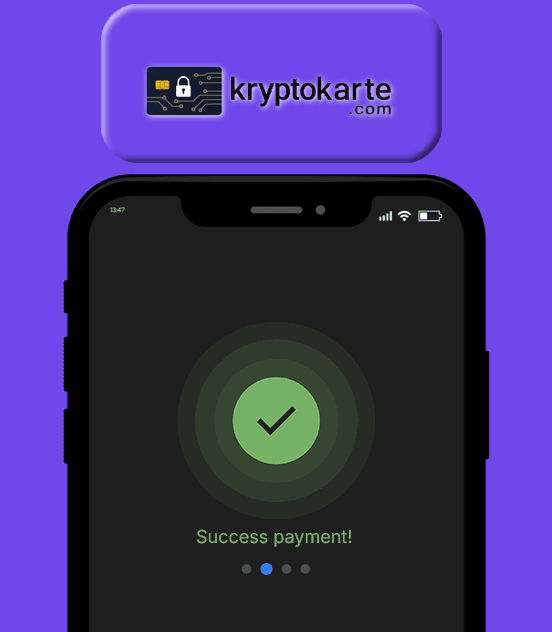 KryptoKarte virtual Visa card interface