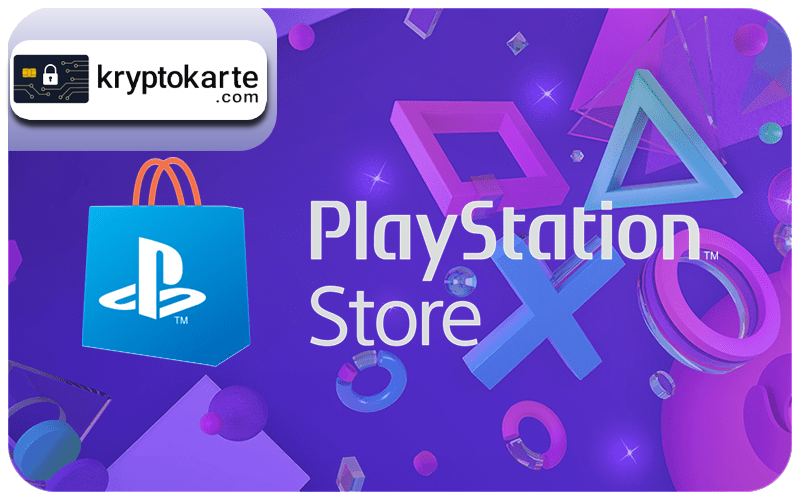 PlayStation Store wallet card displayed with crypto virtual card