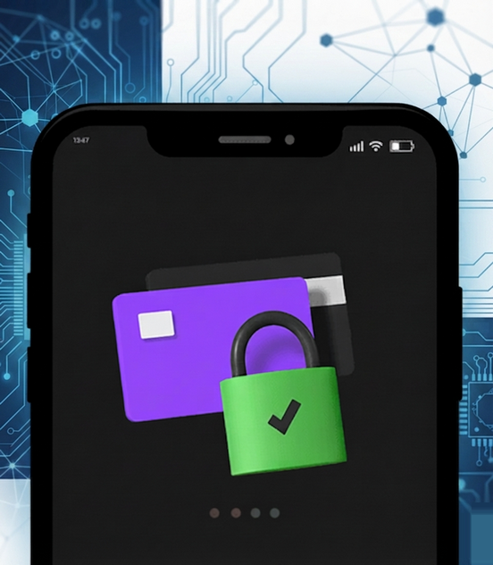 Secure anonymous debit card with lock icon for safe payments